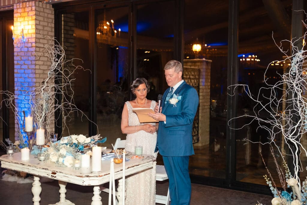 Wedding couple at their winter wedding in North Carolina